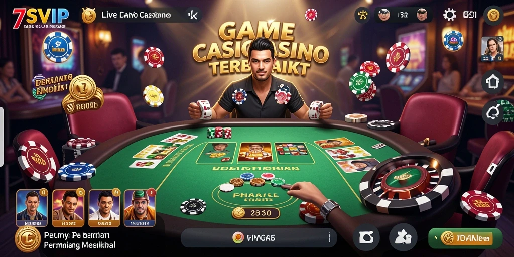 Screenshot utama gameplay Live Casino 7SVIP yang mendebarkan.