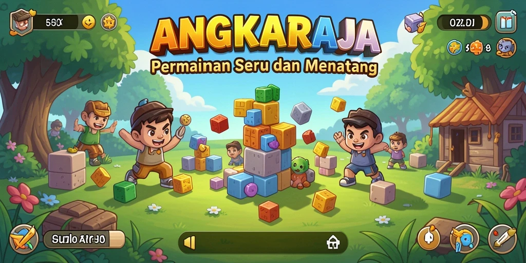 Tampilan gameplay menarik dari game Puzzle ANGKARAJA.