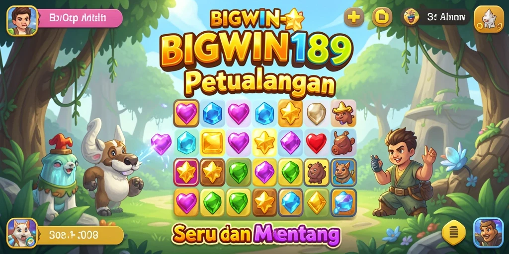 Tampilan gameplay seru dari BIGWIN189 dengan berbagai tantangan Match-3.