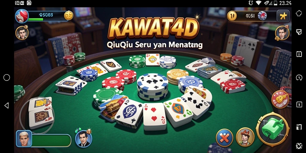 Tangkapan layar gameplay KAWAT4D menunjukkan momen mendebarkan permainan QiuQiu.
