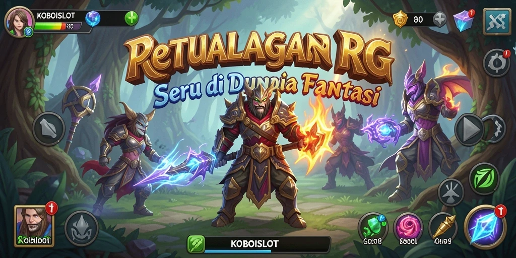 Tangkapan layar dari gameplay KOBOISLOT menampilkan aksi RPG yang menegangkan.