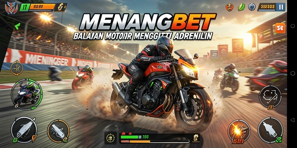 Tampilan gameplay MENANGBET dengan grafis balapan motor yang mengesankan.