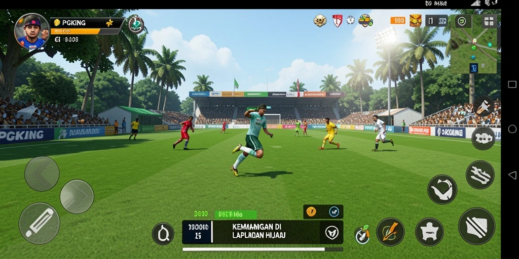 Screenshot PGKING menampilkan aksi permainan Football yang intens.