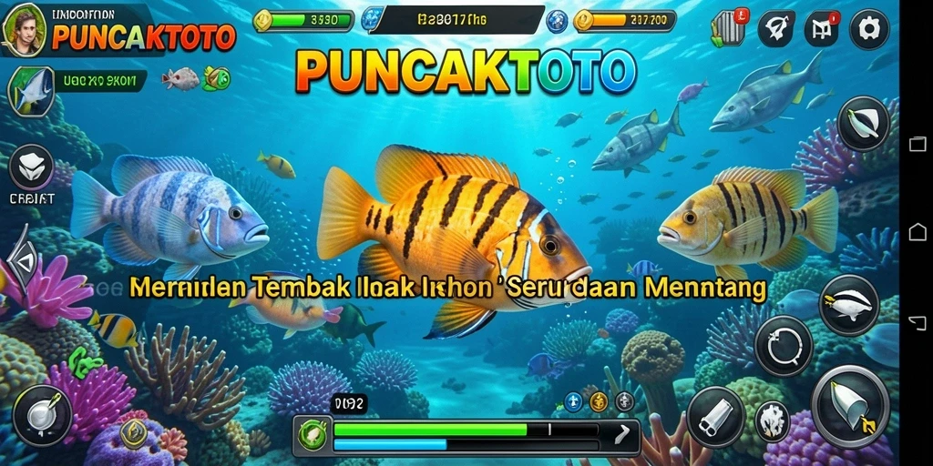 Tangkapan layar gameplay PUNCAKTOTO dengan aksi tembak ikan yang seru.